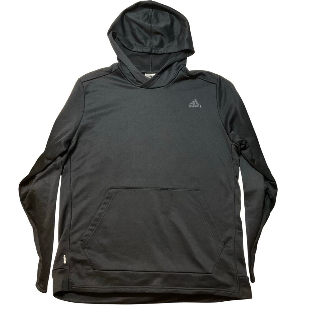 Adidas Men Hoodie size XL Black Long Sleeve Kangaroo Pouch Active Pullover